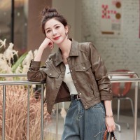 2024春季女装新款时尚洋气百搭短款皮衣外套