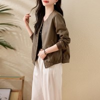 现货连帽休闲皮衣外套女小个子春秋季时尚宽松显瘦短款皮夹克