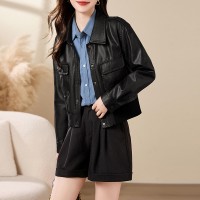 今年流行夹克咖色皮衣女2024年春秋季新款休闲酷辣机车气质短外套