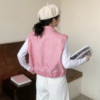 2024春装新款时尚复古做旧皮甲马甲