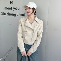2024春装新款率性复古机车皮衣外套