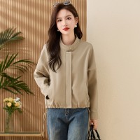 现货海宁皮衣女短款外套宽松时尚韩版休闲大码春秋女装皮夹克