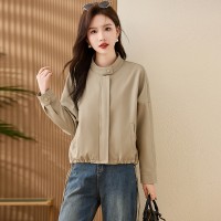 现货海宁皮衣女短款外套宽松时尚韩版休闲大码春秋女装皮夹克