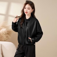 现货海宁皮衣女短款外套宽松时尚韩版休闲大码春秋女装皮夹克