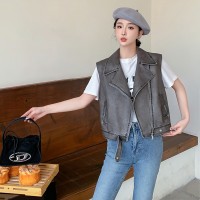 2024春装新款个性时髦机车皮衣马甲