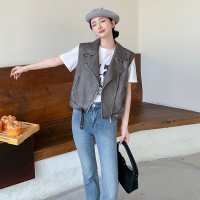 2024春装新款个性时髦机车皮衣马甲