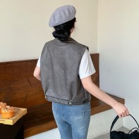 2024春装新款个性时髦机车皮衣马甲