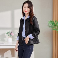 B款现货皮衣外套女2024春秋港风高端品牌妈妈小个子海宁pu夹克