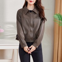 机车小个子皮衣外套女2024春季新款美式港风PU皮夹克短款上衣外搭