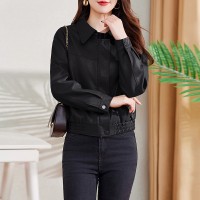 机车小个子皮衣外套女2024春季新款美式港风PU皮夹克短款上衣外搭
