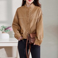现货B款高级感机车短外套女2024秋季新款宽松显瘦小众设计上衣