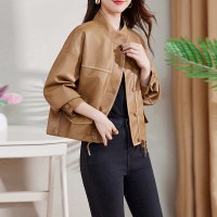 现货B款高级感机车短外套女2024秋季新款宽松显瘦小众设计上衣