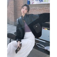 现货春装新款时尚休闲皮衣外套718