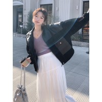 现货春装新款时尚休闲皮衣外套718