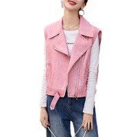 早春新款设计感皮前马甲外套女2024年韩版街头机车夹克小个子马夹