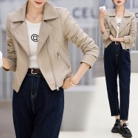 皮衣外套女2024年新款秋冬季时尚洋气时髦休闲中长款妈妈高端上衣