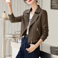 皮衣外套女2024年新款秋冬季时尚洋气时髦休闲中长款妈妈高端上衣