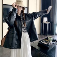 春装现货宽松酷炫机车皮衣夹克外套女202A