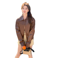 2024现货春装皮衣外套女短款新款韩版机车服253A