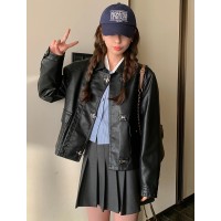 现货数据款2024春装新款休闲金属扣减龄夹克253A
