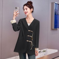 现货新中式西装外套女2024年春装新款韩版宽松休闲西服外套