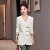现货新中式西装外套女2024年春装新款韩版宽松休闲西服外套