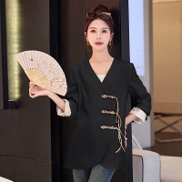 现货新中式西装外套女2024年春装新款韩版宽松休闲西服外套