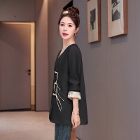 现货新中式西装外套女2024年春装新款韩版宽松休闲西服外套