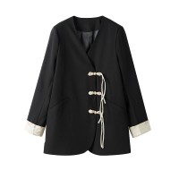 现货新中式西装外套女2024年春装新款韩版宽松休闲西服外套