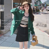 绿色小西装【2024现货】数据很好宽松韩版高级感D55