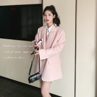 现货【2024】宽松小西装韩版粉色高级感199