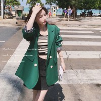 绿色小西装【2024现货】宽松韩版高级感数据很好D55