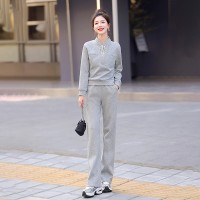 春季新款韩版时尚气质撞色拼接假三件套2024年春季