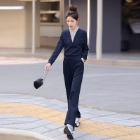 春季新款韩版时尚气质撞色拼接假三件套2024年春季