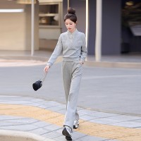 春季新款韩版时尚气质撞色拼接假三件套2024年春季