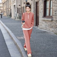 现货2024年新款春装时尚洋气宽松显瘦休闲运动假俩件卫衣运动套装