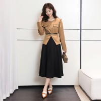 现货2024春装小香风韩版西服气质干练小个子收腰西装套装送腰带