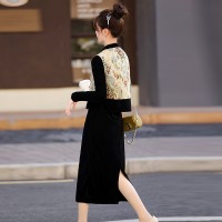 现货2024年春季新款新中式盘扣提花马甲连衣裙气质两件套套装