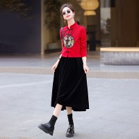 现货新中式两件套2024年春季新款女装时尚气质复古两件套