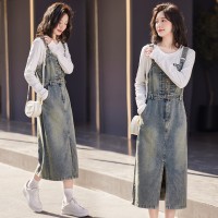 现货时尚套装女2024春装新款女装气质休闲连衣裙两件套退现