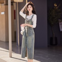 现货时尚套装女2024春装新款女装气质休闲连衣裙两件套退现