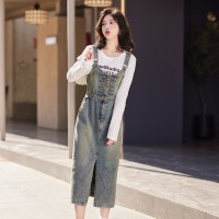 现货时尚套装女2024春装新款女装气质休闲连衣裙两件套退现