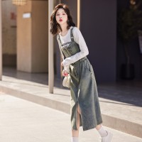 现货时尚套装女2024春装新款女装气质休闲连衣裙两件套退现