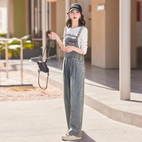 现货时尚套装女2024春装新款女装气质显瘦背带裤两件套退现
