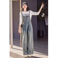 现货时尚套装女2024春装新款女装气质显瘦背带裤两件套退现