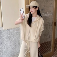 现货春秋装连帽卫衣直筒裤休闲套装H825
