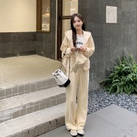 现货春秋装连帽卫衣直筒裤休闲套装H825
