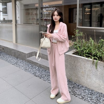 <!--现货春秋连帽卫衣直筒裤休闲套装女H825-->