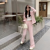 现货春秋连帽卫衣直筒裤休闲套装女H825