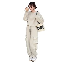 春装新款韩版短装卫衣工装裤两件套装女202A